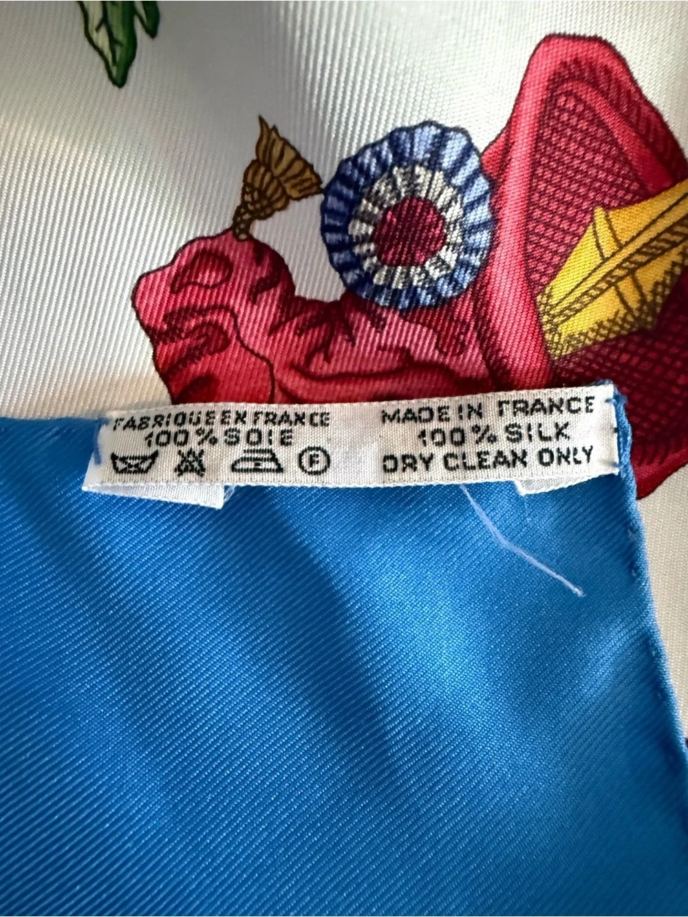 Hermès Vintage 1789 République Française Silk Carré 90 Scarf Blue/Multi